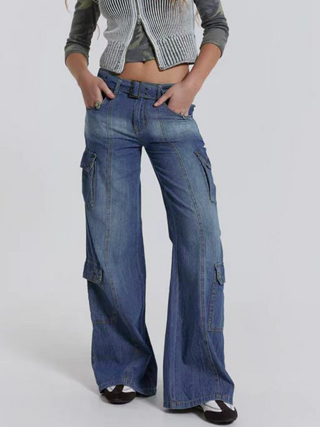 Women's Multi-Pocket High Waisted Jeans
