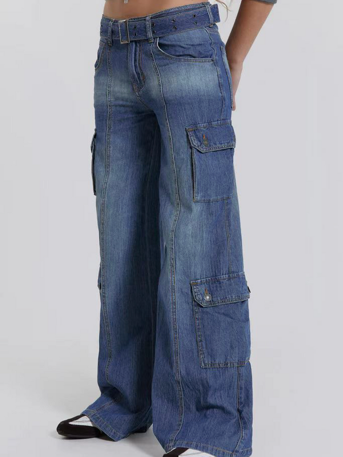 Women's Multi-Pocket High Waisted Jeans