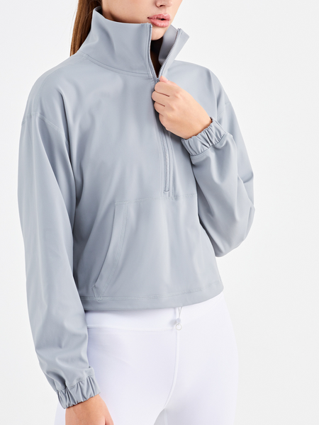 Windproof Yoga Jacket With Stand-up Collar HWWKUQV95P